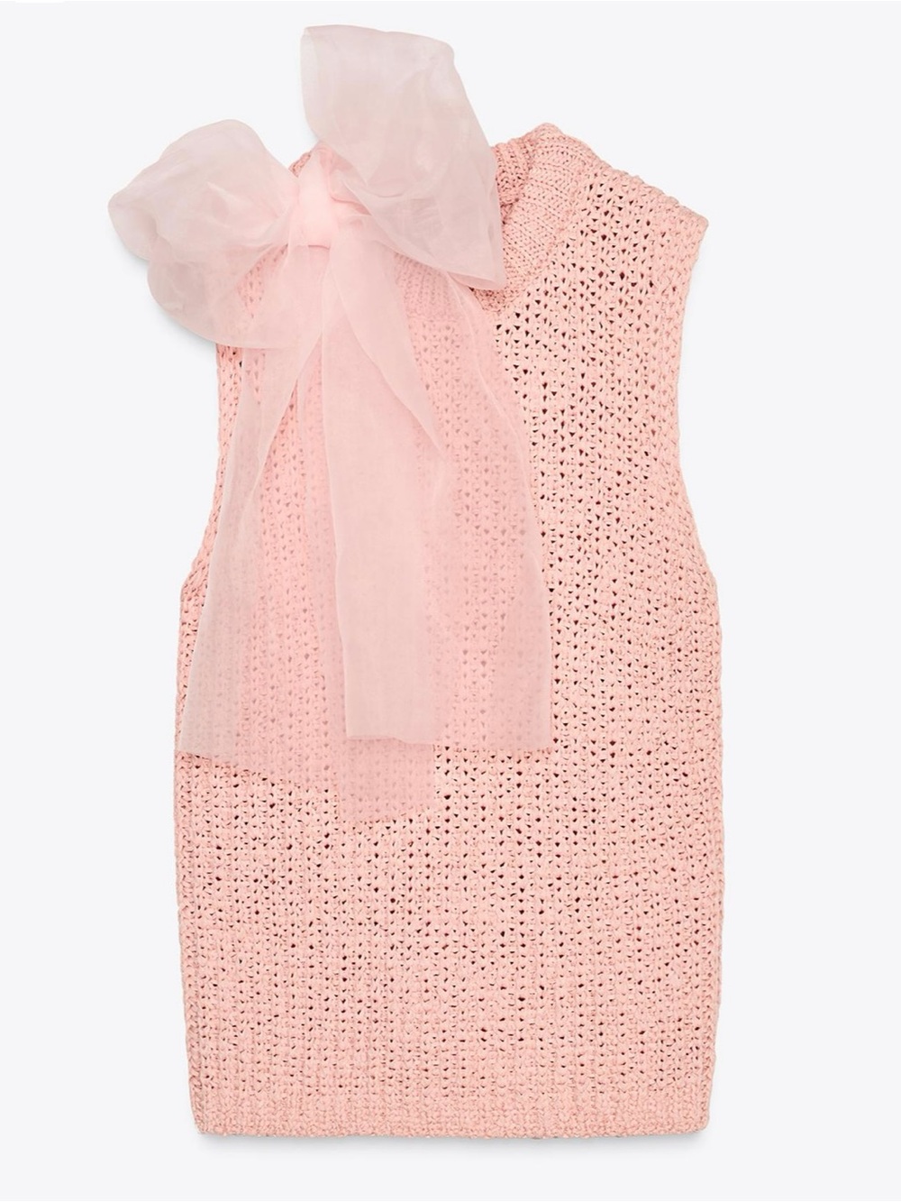 Zara Pale Pink Crochet Hair Bow Accessory